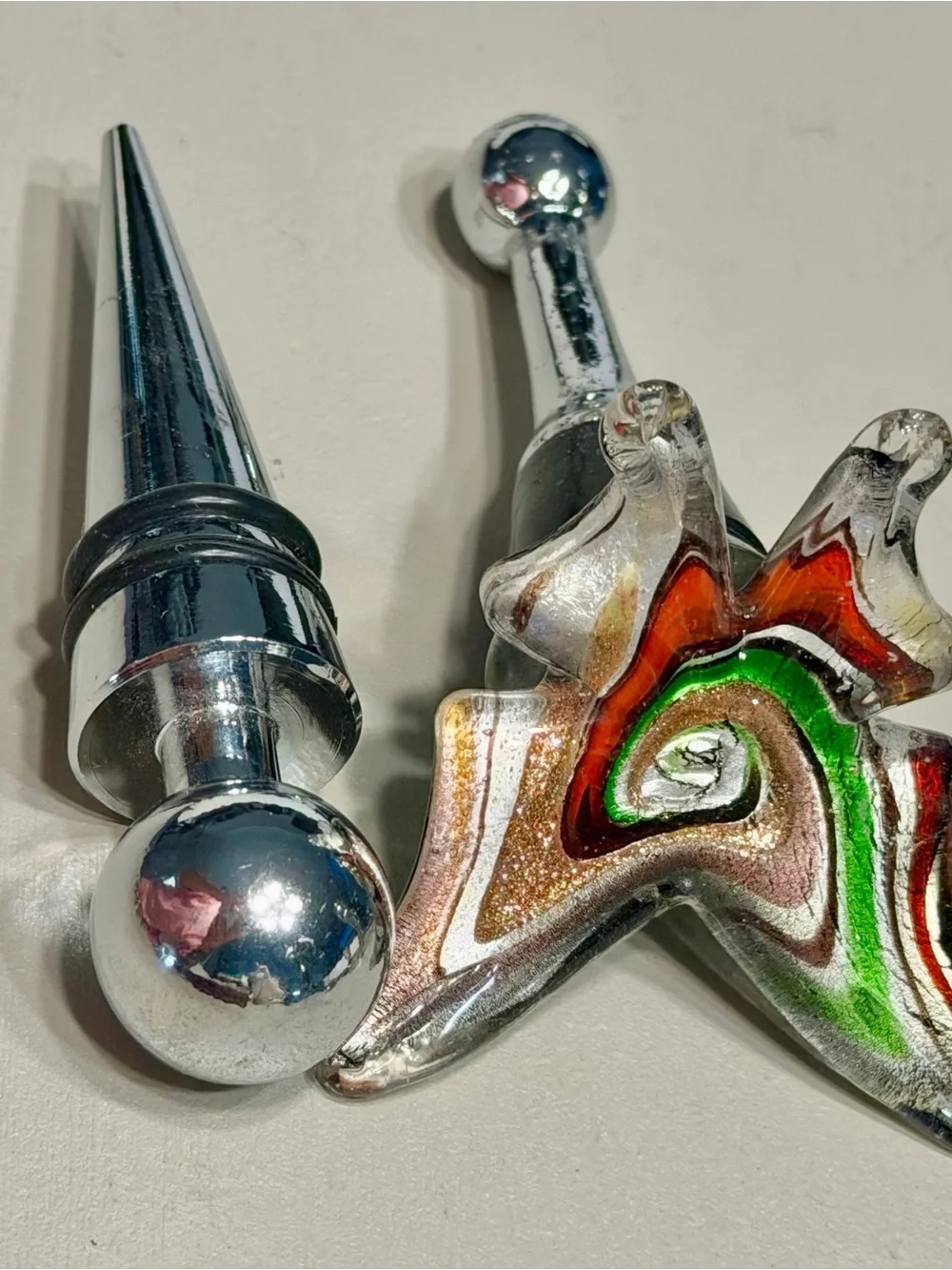 Vintage Wine Glass Charms Set with Multicolor Beads & 2 Wine Bottle Toppers